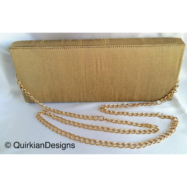 Green Fabric Clutch Purse With Copper And Gold Intricate Floral Embroidery, Wedding Clutch, Party Bag